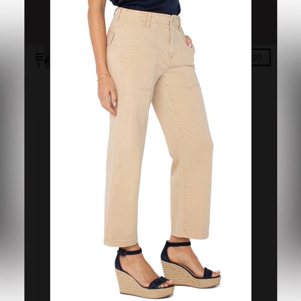 Liverpool Drea Cargo Crop Wide Leg Pants | Size 16 | Utility Pants - Picture 5 of 8